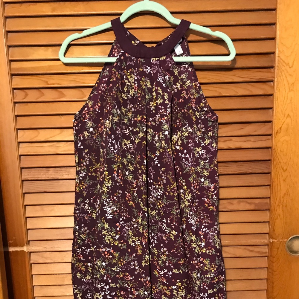 Merona burgundy floral print halter sundress